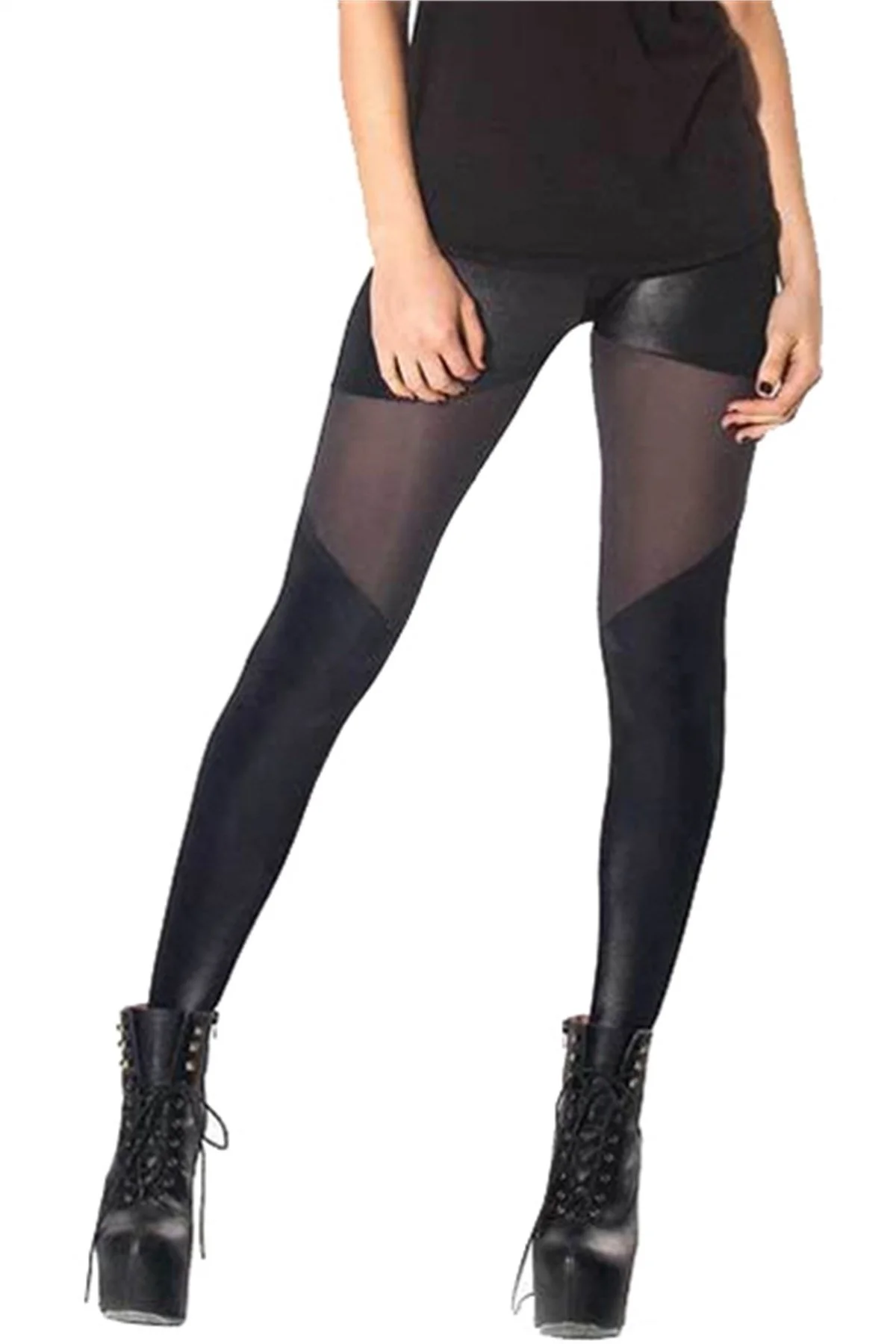 B101299 Transparan Detaylı Parlak Tayt