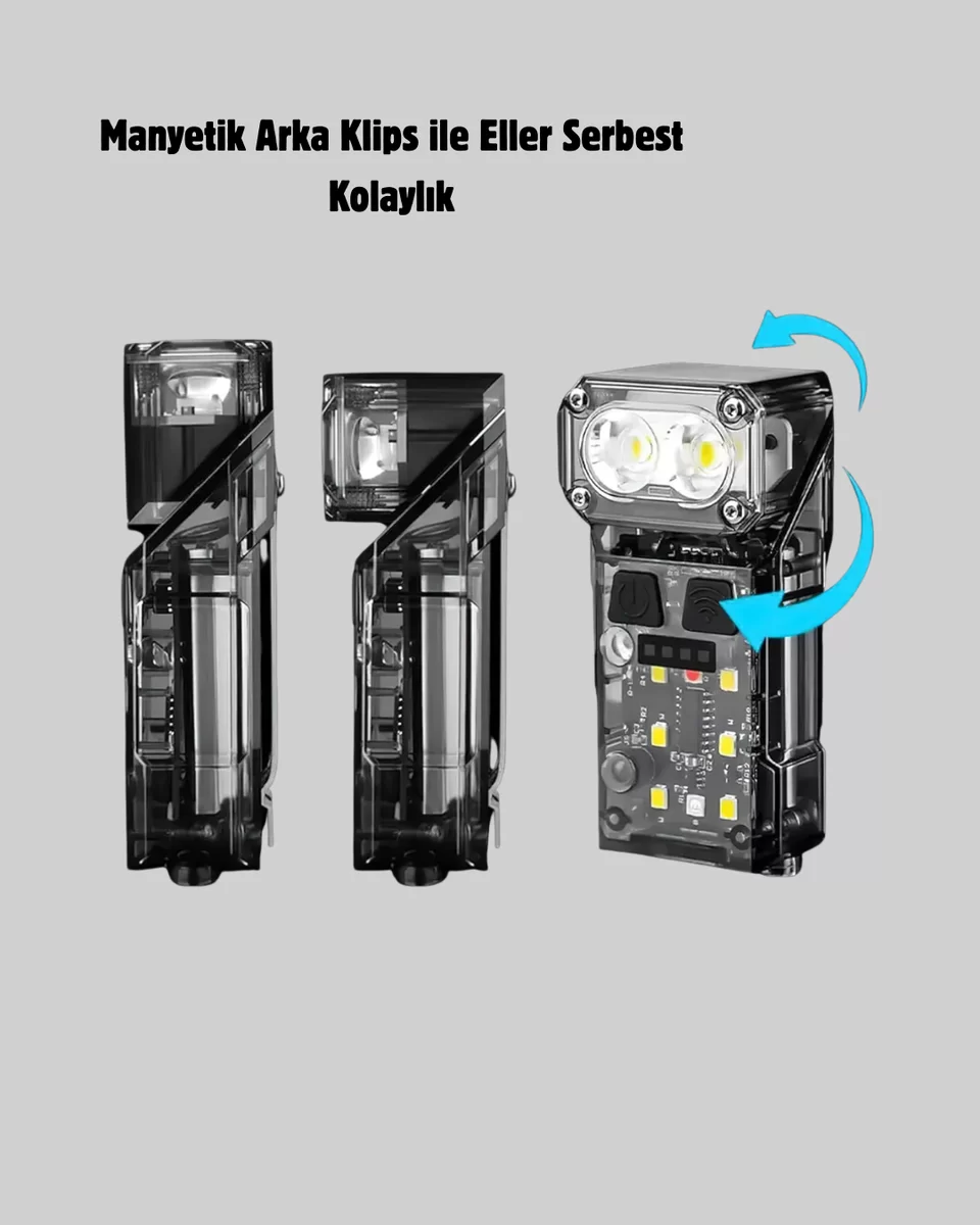 Sensörlü LED Kafa Feneri Şarj Edilebilir Manyetik Eller Serbest Yeni Nesil