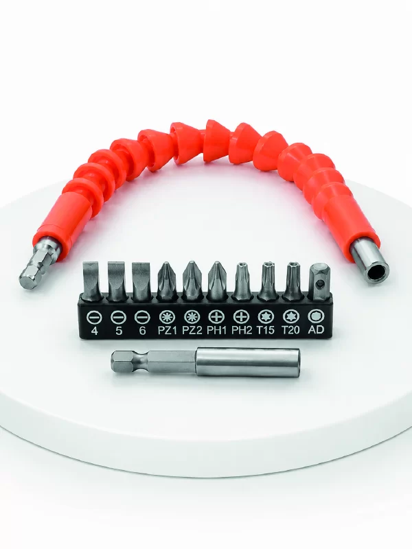 12 Parça Esnek Bits Uç Seti 300 mm Esnek Şaftlı Tornavida Uç Seti