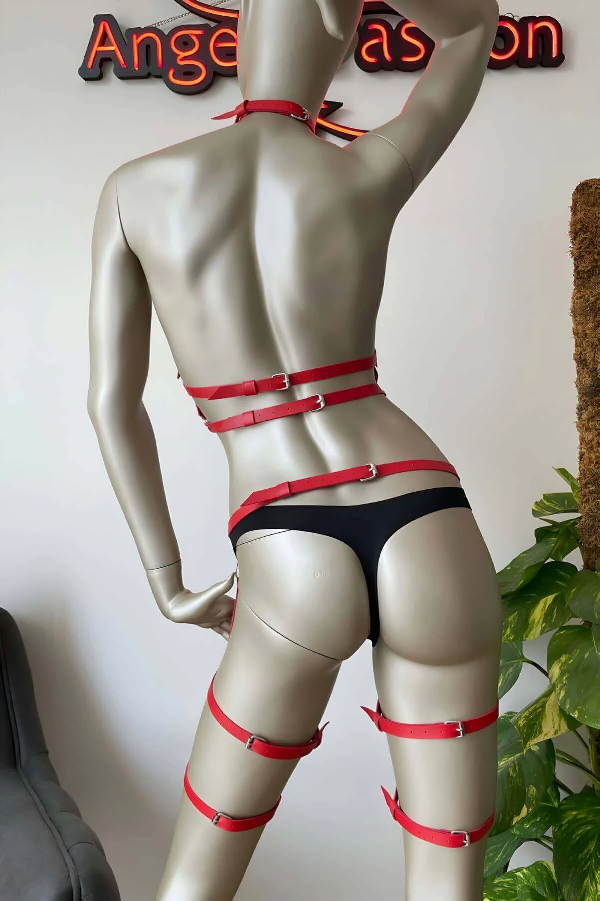 Fantazi Deri Jartiyer Ve Göğüs Harness Takım - Brf272