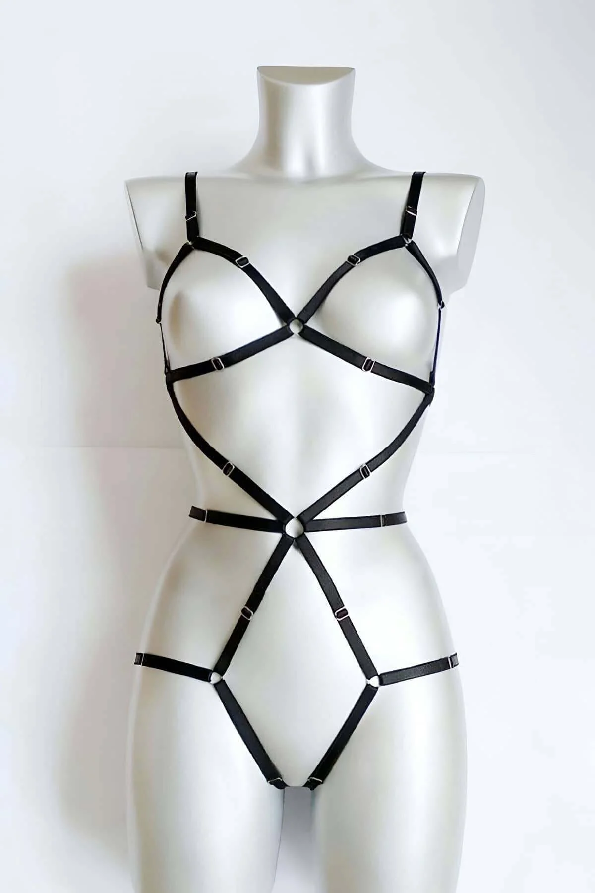 Vücudu Seksi Gösteren Lastik Harness - Brf371