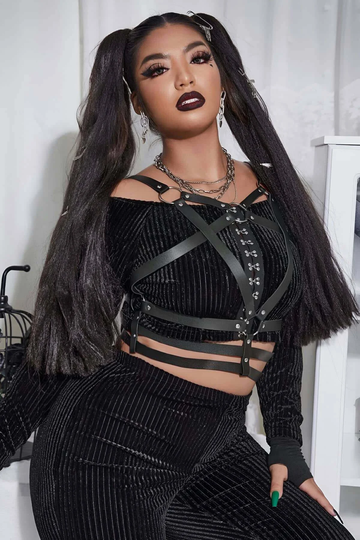 Fantazi Deri Göğüs Harness, Kadın Göğüs Üzeri Harness - Brf955