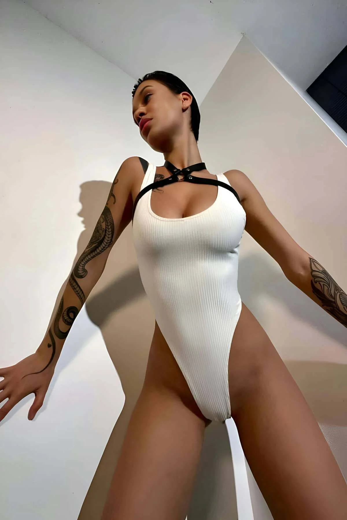 Seksi Boyundan Askılı Vücut Kemeri, Göğüs Harness - Brf1126