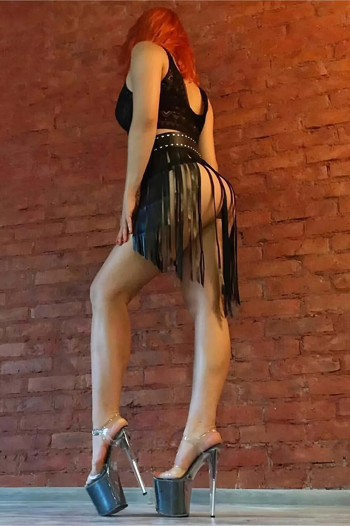 Dalgalı Püsküllü Deri Etek, Deri Püsküllü Etek, Partiwear, Festivalwear - Brf1328