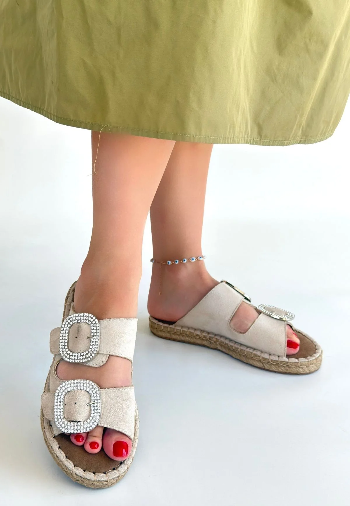 Hertas Bej Nubuk Tokalı Terlik