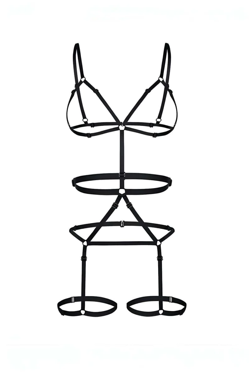 Vücudu Saran Seksi Jartiyer Harness - Brf36