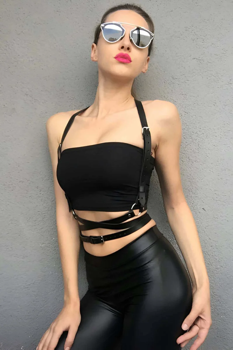 Body Üzeri Sexy Deri Harness - Brf198