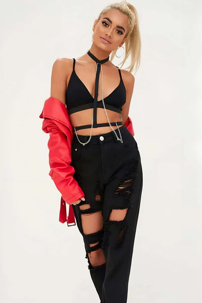 Boyundan Bağlı Zincir Detaylı Harness - Brf41