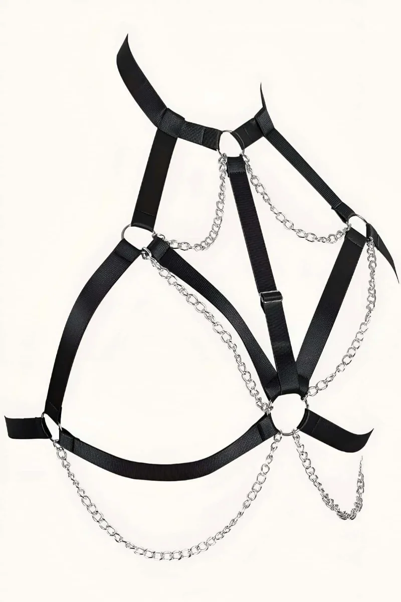 Zincirli Lastik Göğüs Harness - Brf818
