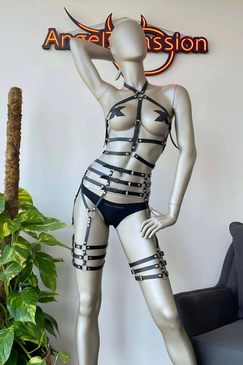 Fantazi Deri İç Giyim Jartiyer Harness - Brf524