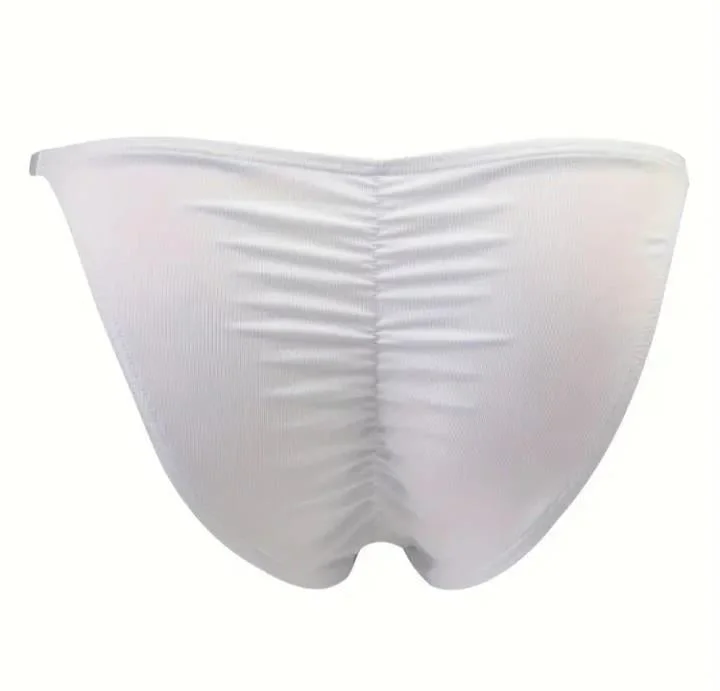 Erkek  Beyaz Büzgülü Slip İç Giyim