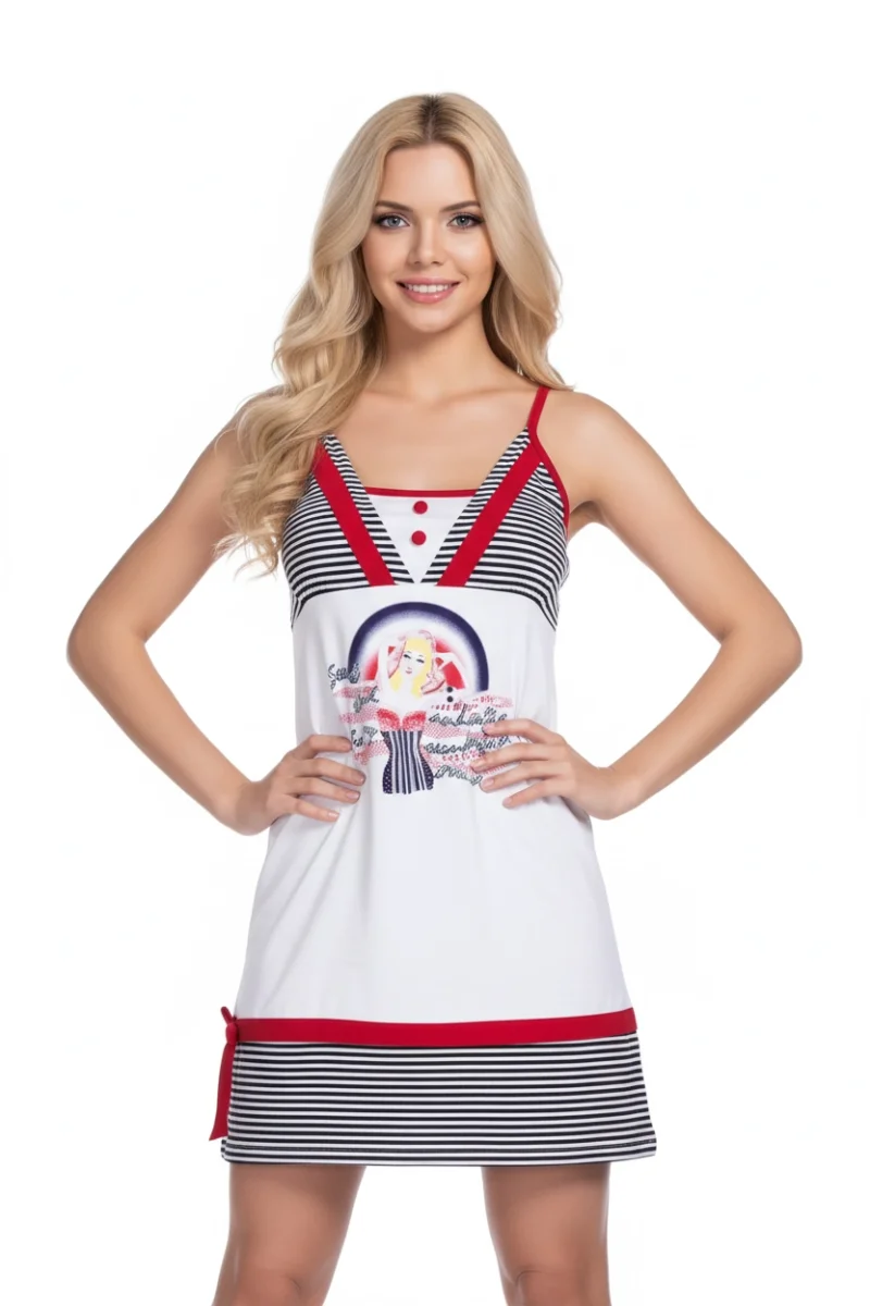 2421 Berrak Bayan Cizgili Cruise Elbise