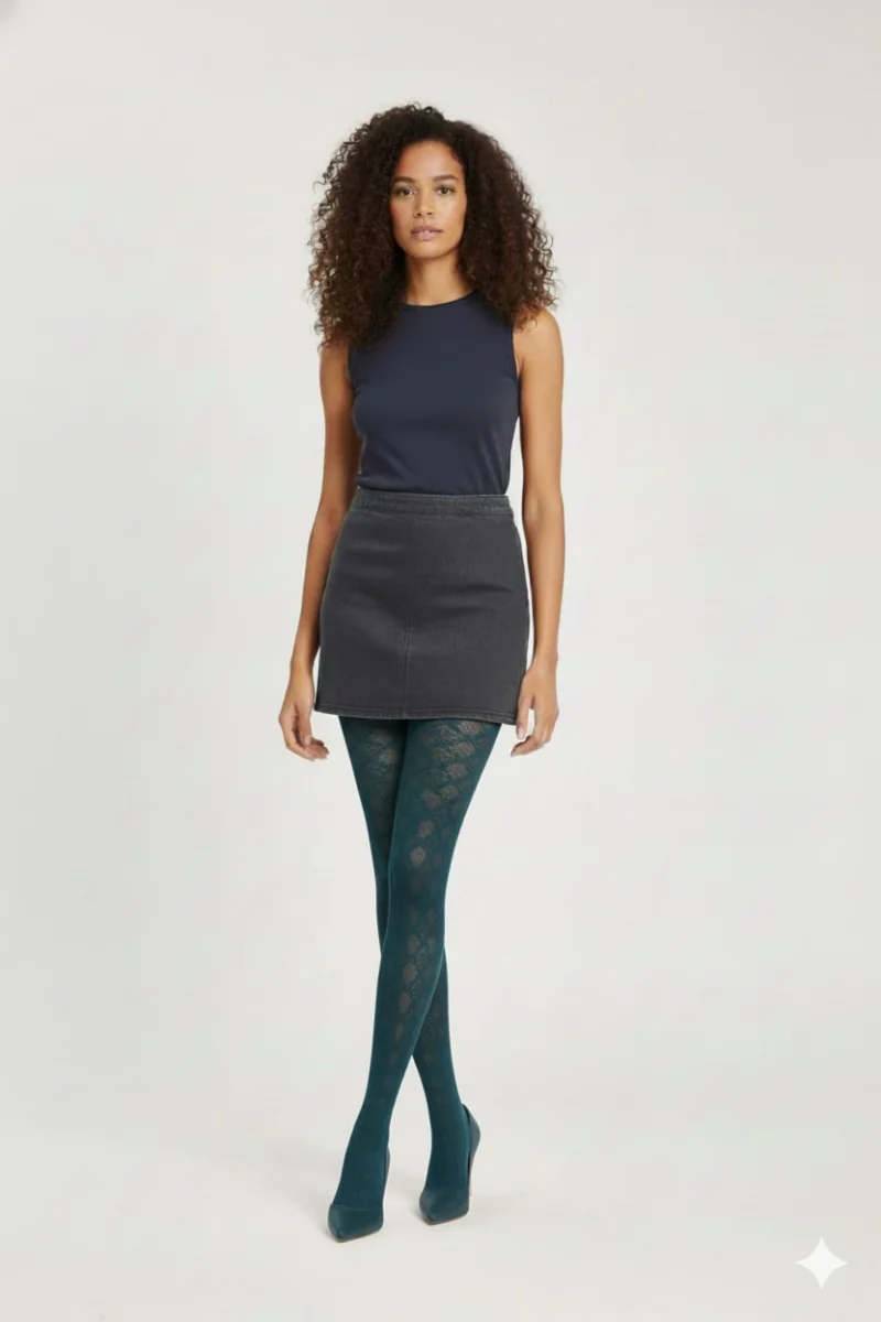 Daymod Kadın Şimal Micro File Desenli Külotlu Çorap