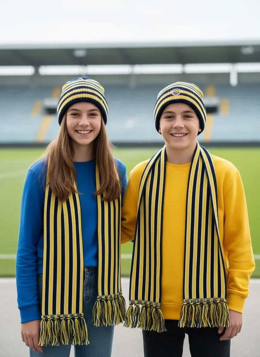 Taraftar Atkı Bere Sarı Lacivert