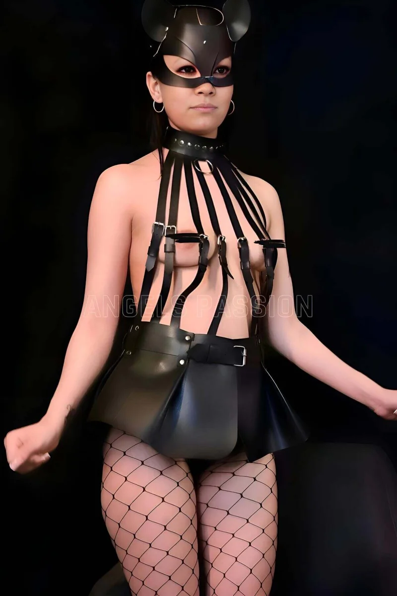 Mini Etekli Body Harness Ve Kedi Maske Takım - Brf1313