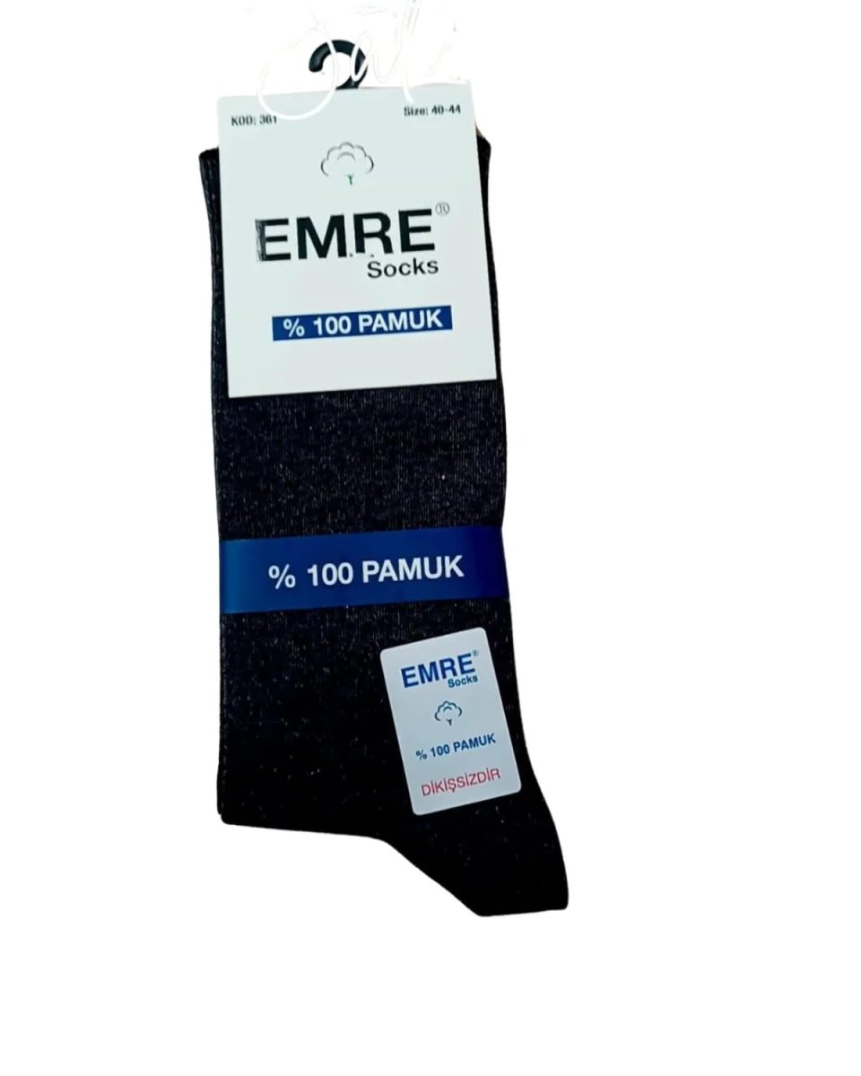 Emre Erkek  Dikişsiz Çorap 100% Pamuk - 12 Adet