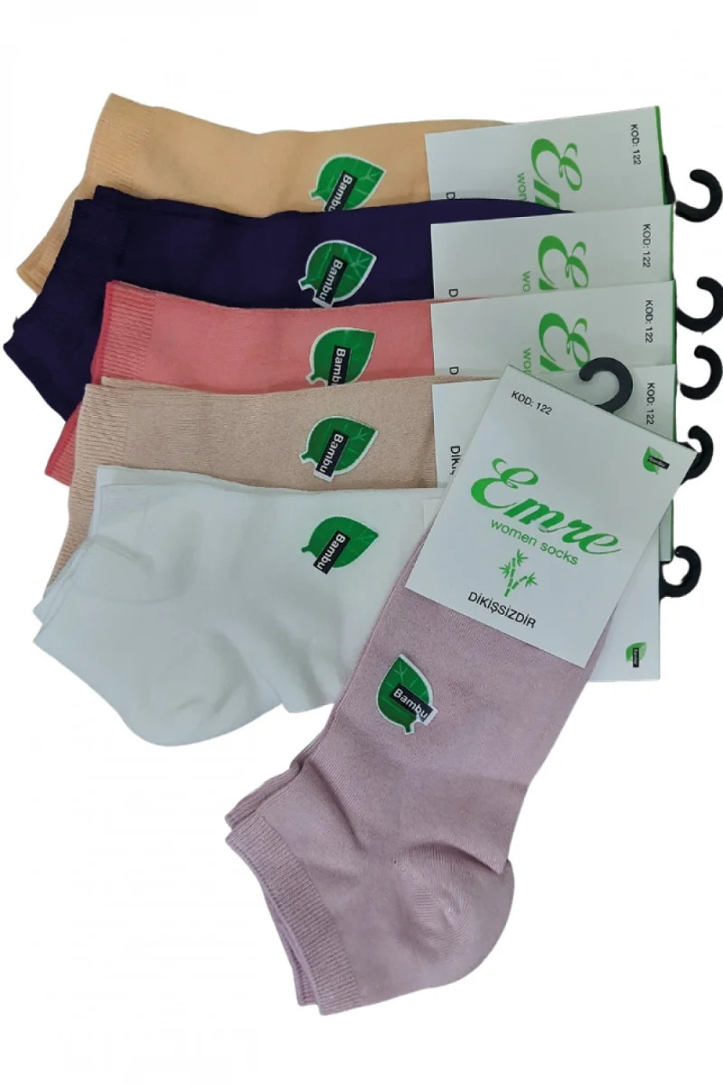 Emre Bambu Dikişsiz Kadın Patik 6 Adet