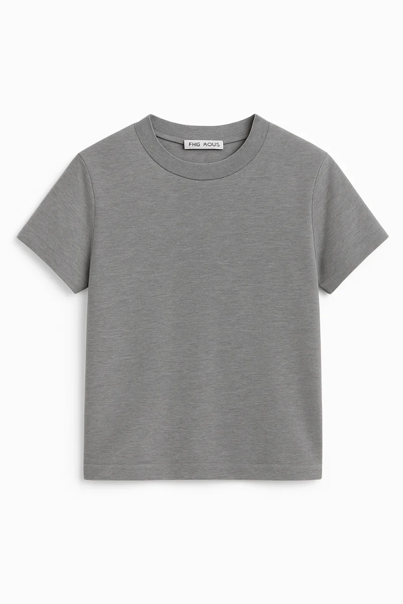 Crop Kısakollu Body Gri Renk