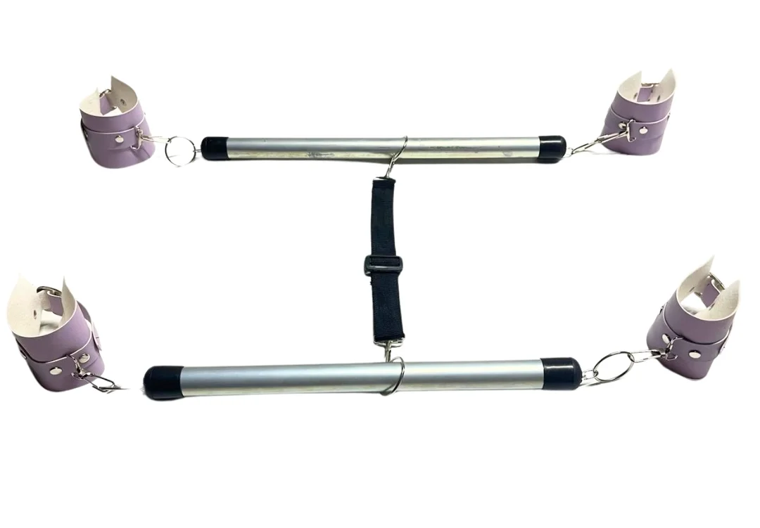 Fantezi Lila Deri Seksi Borulu Yatak Kelepçesi