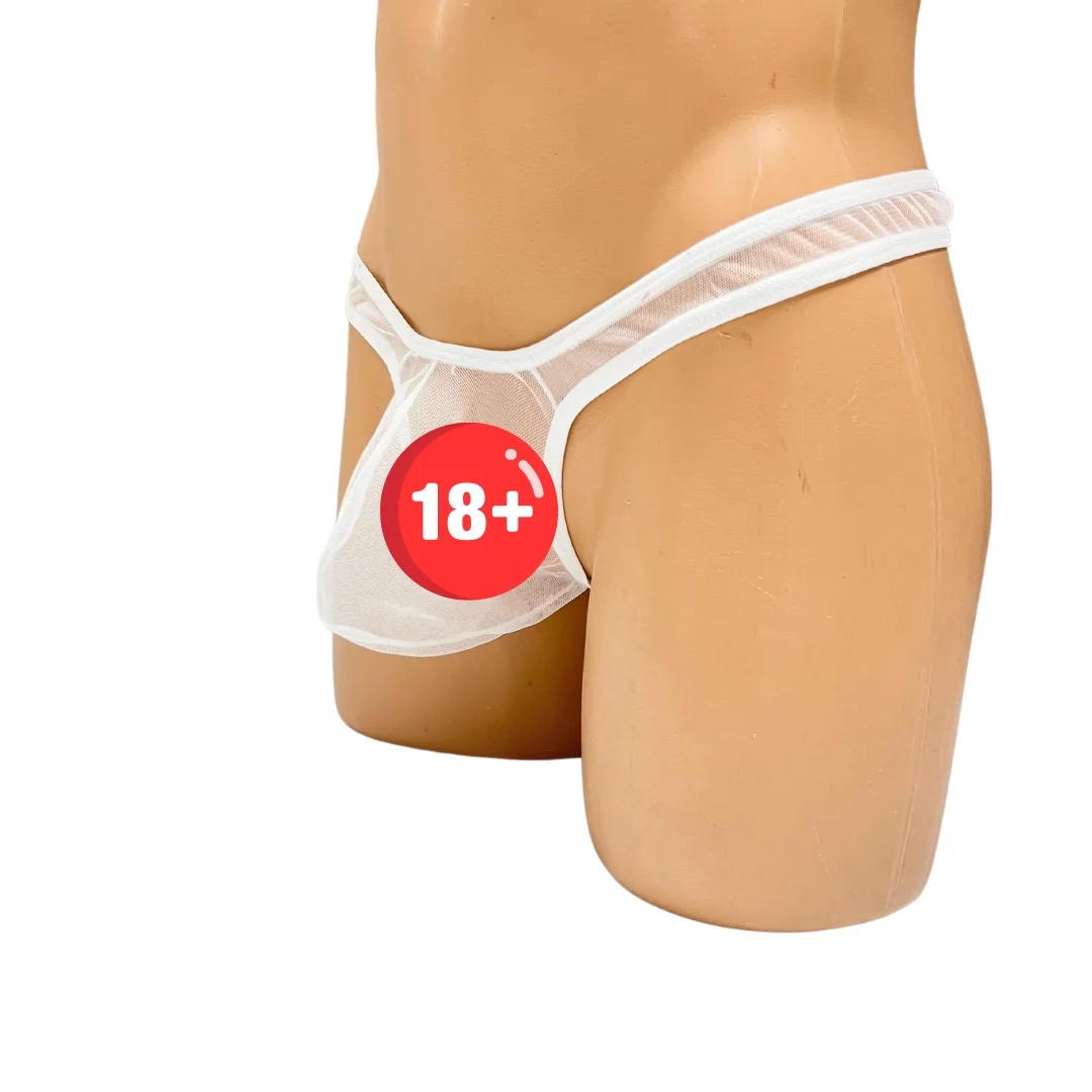 Fantezi Seksi Beyaz Transparan Erkek İç Çamaşırı