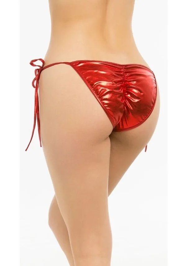 Fantazi Aşk Kırmızısı Seksi Yandan Bağlamalı String - Külot