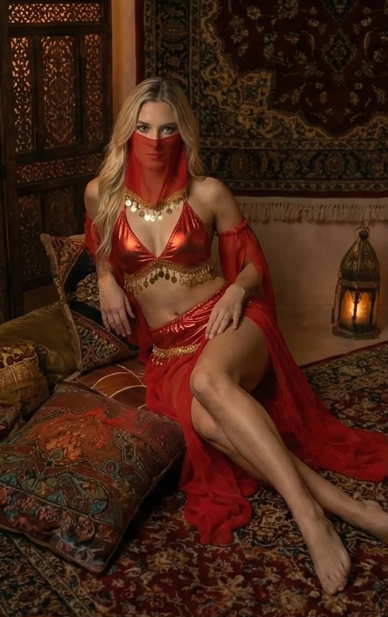 Kadı Kaliteli Peçeli Seksi Dansöz Kostümü Erotik Çekici Çengi Fantezi Oryantal Asena Kıyafeti