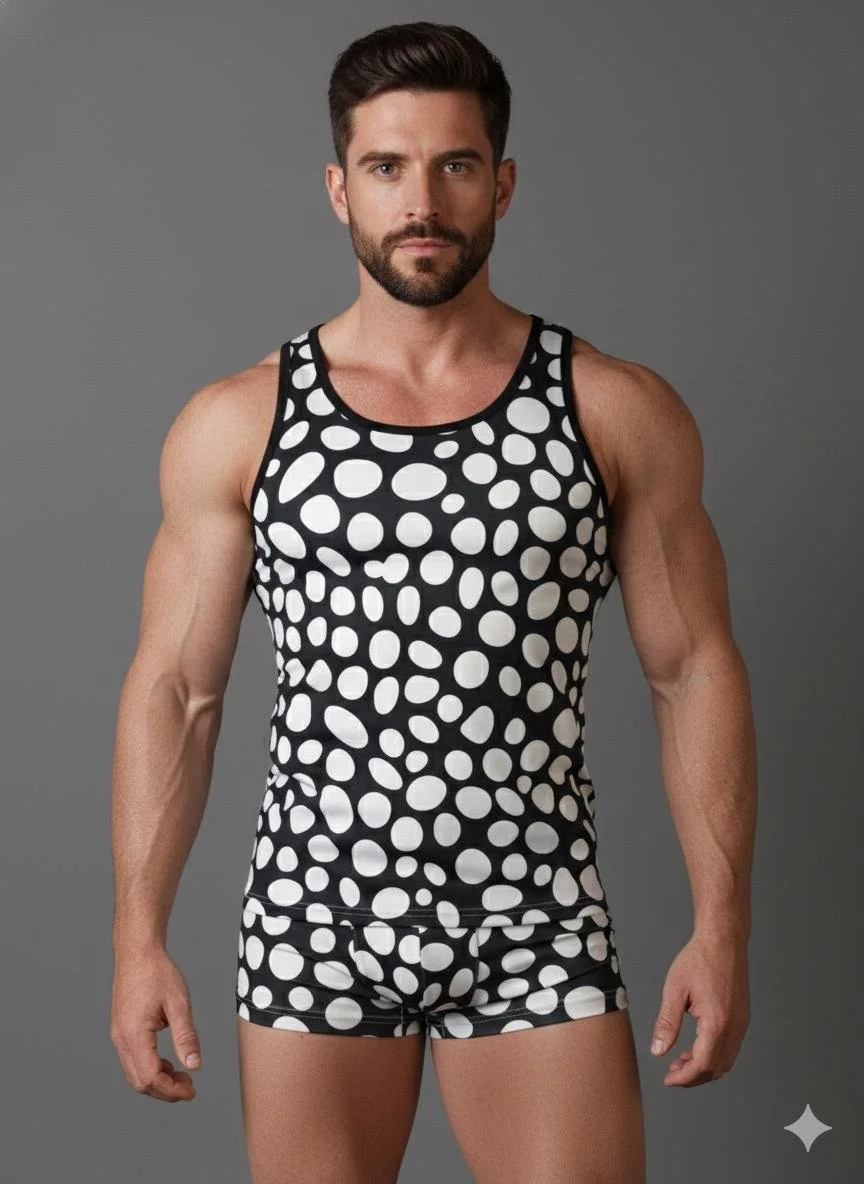 Erkek Desenli Tank Top Boxer Takımı