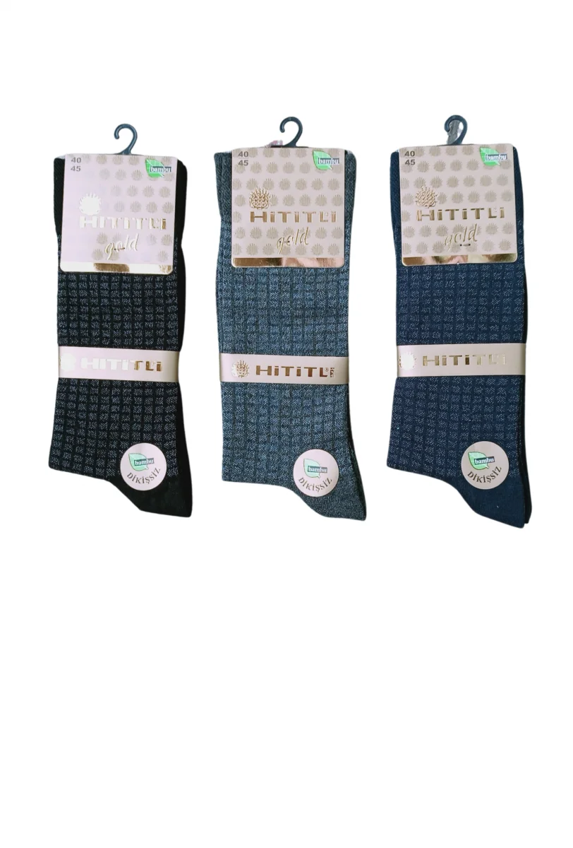 Hititli Gold Dikişsiz Bambu Erkek Çorap Asorti Renkler 6 Adet
