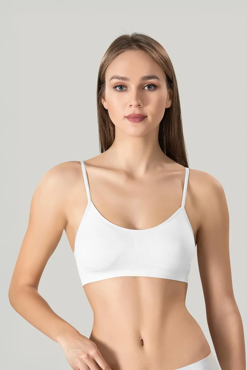 Kadın Ince Askılı Pedli Büstiyer Yarım Atlet Sütyen 3'lü Set