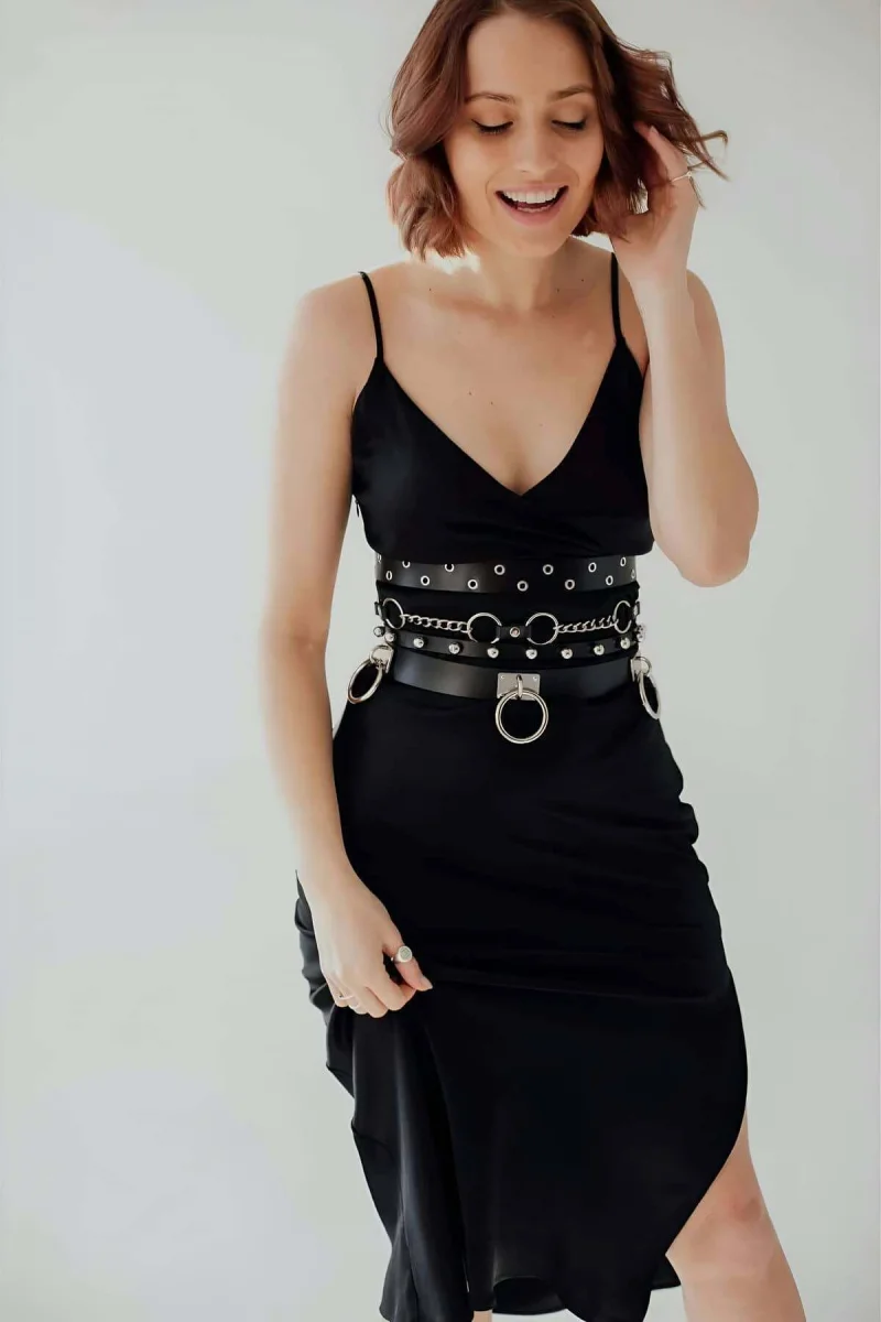 Halka Ve Zincir Detaylı Şık Deri Kemer - Brf825