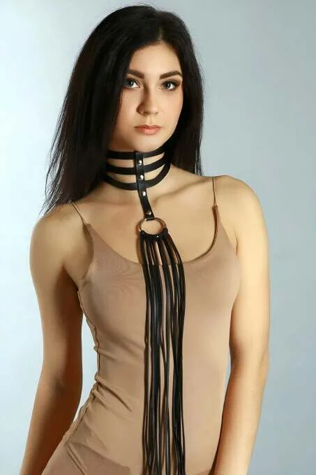 Şık Deri Püsküllü Tasma Harness - Brf1021