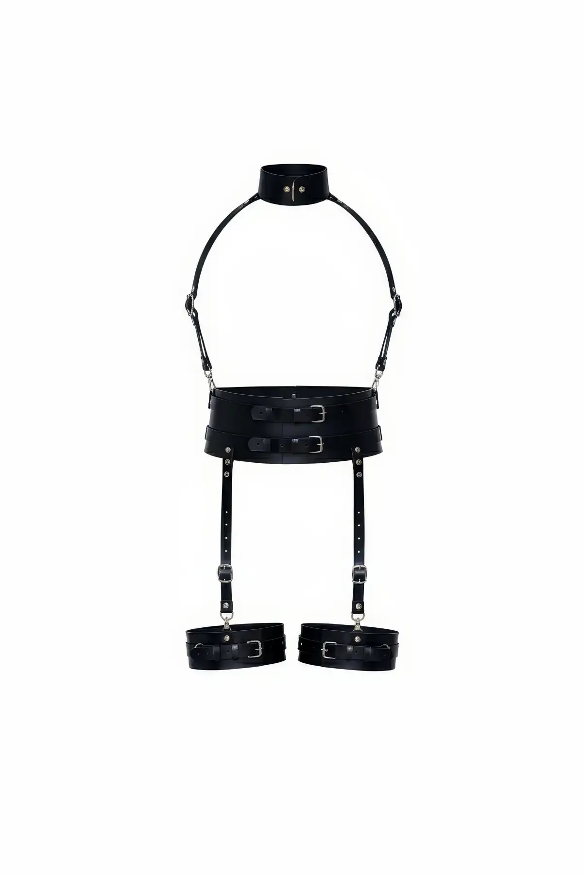 Siyah Harness Takım Geniş Bel Boyunluk Detaylı - Brf1031