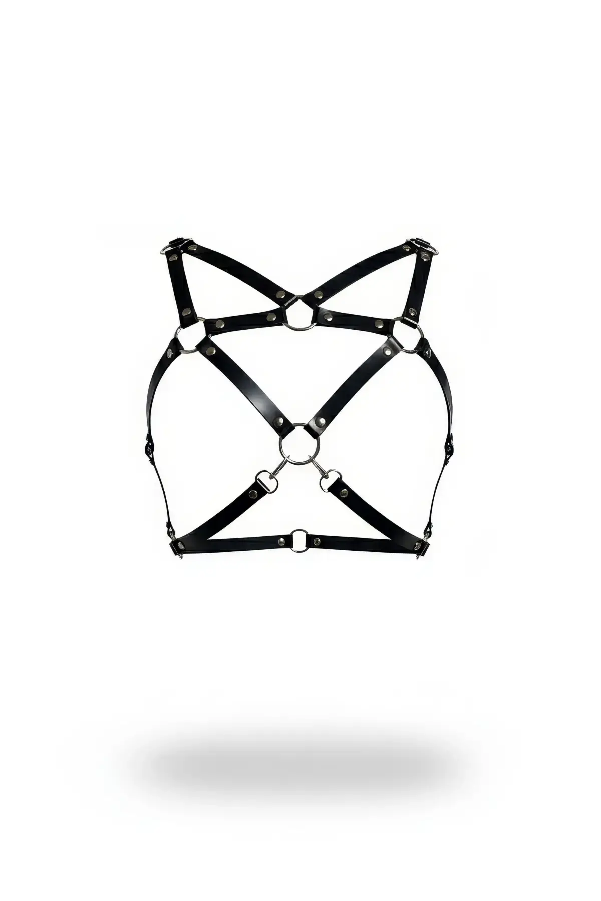 Siyah Kadın Kemer Metal Halka Detaylı Çapraz Vücut Aksesuarı - Brf109