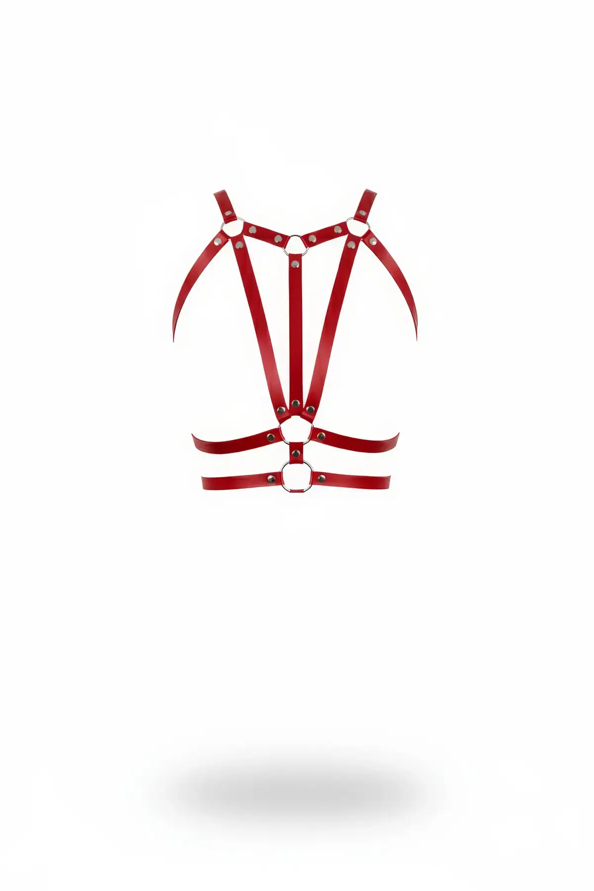 Kırmızı Kadın Kemer Çoklu Şeritli O Halkalı Vücut Aksesuarı - Brf114