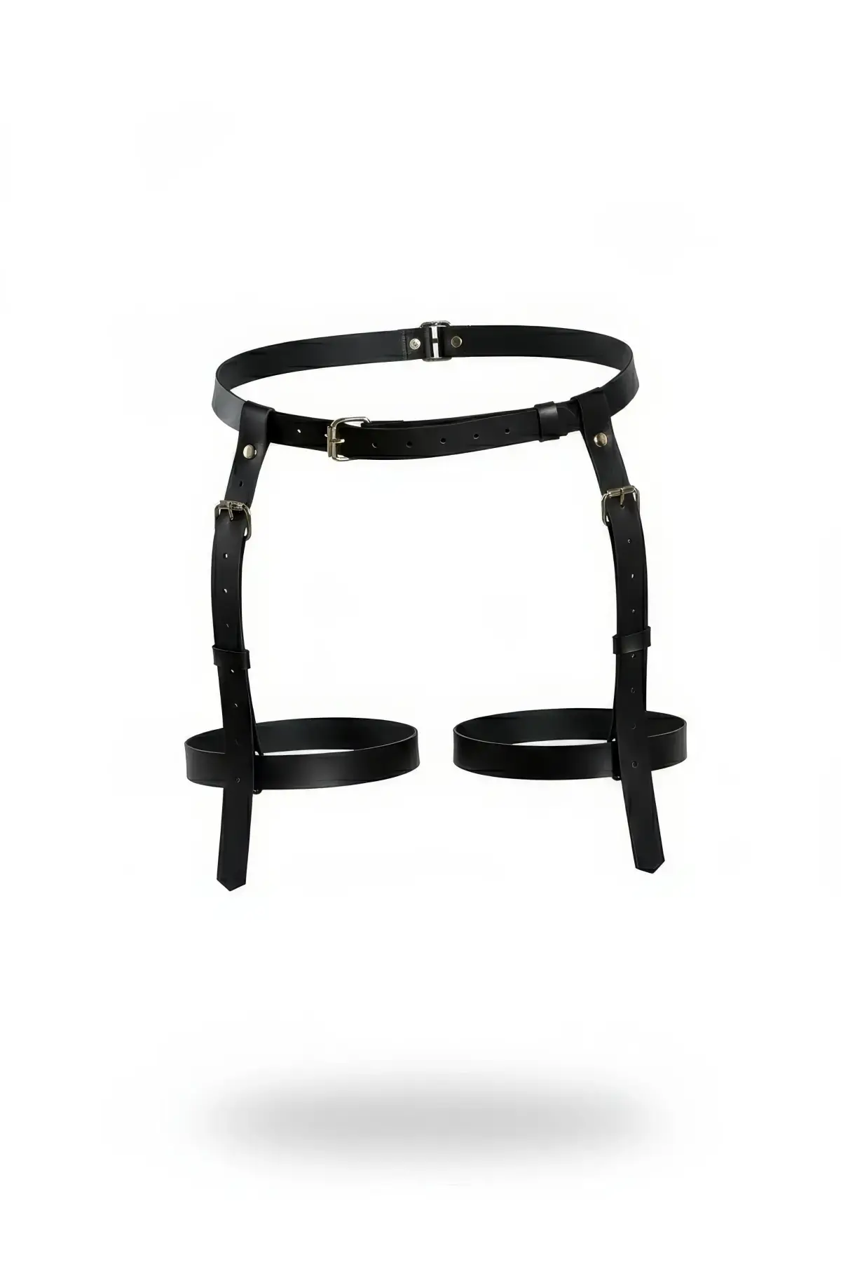 Siyah Tanga - Külot Ayarlanabilir Deri Jartiyer - Brf1209