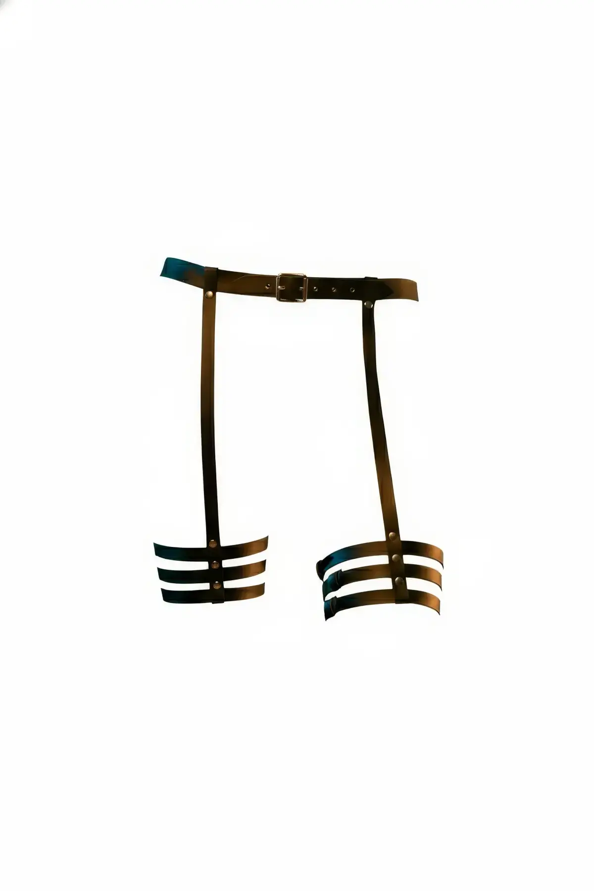 Siyah Jartiyer Harness Deri Tokalı Bacak Aksesuarı - Brf129