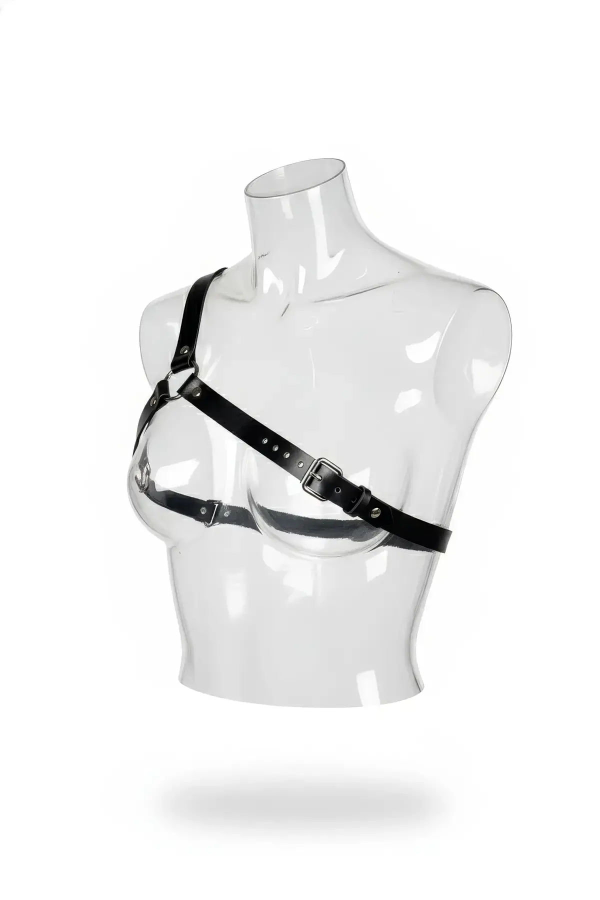 Siyah Kadın Kemer Deri Çoklu Tokalı Vücut Aksesuarı - Brf132