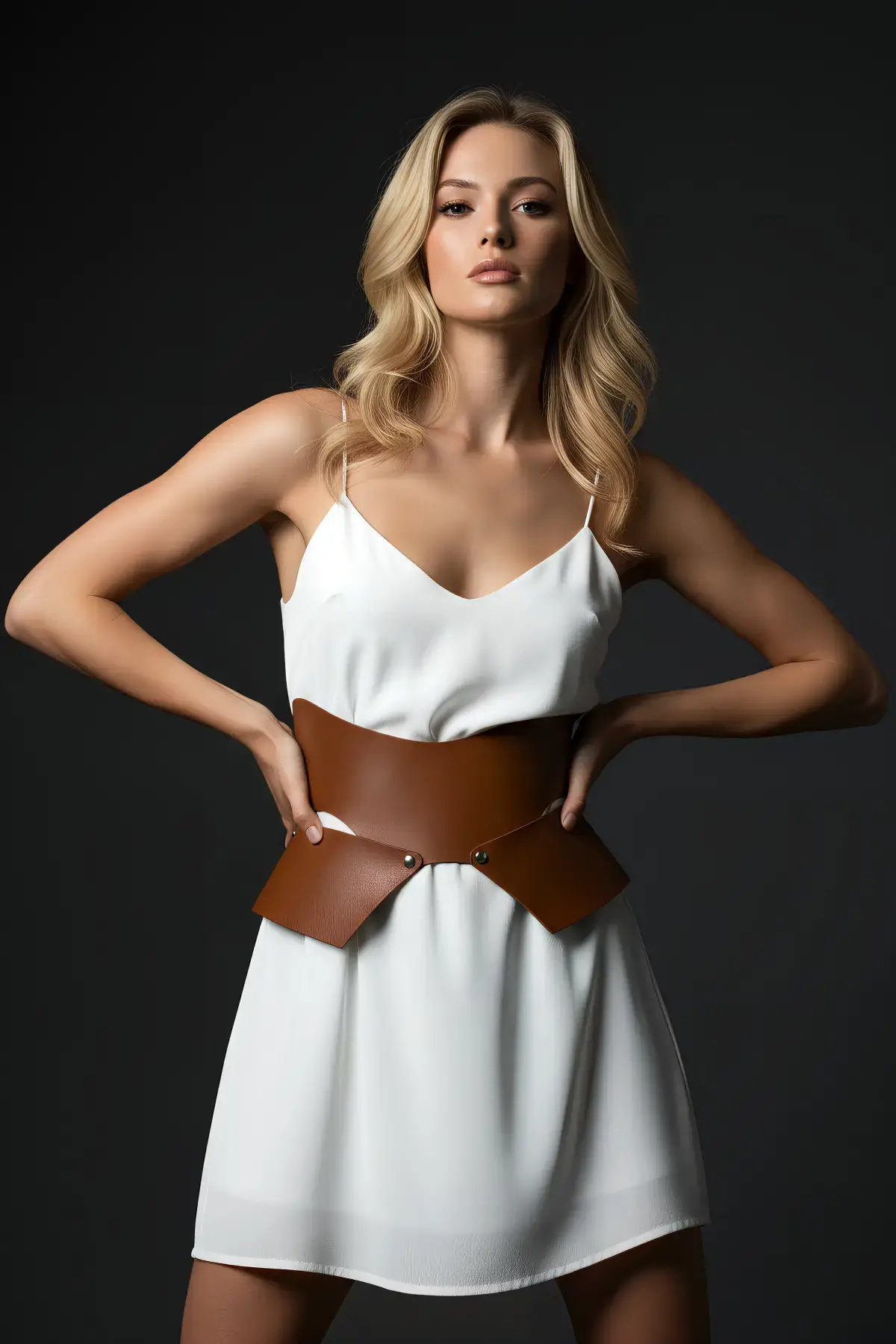 Taba Kadın Kemer Geniş Asimetrik Bel Aksesuarı - Brf1425