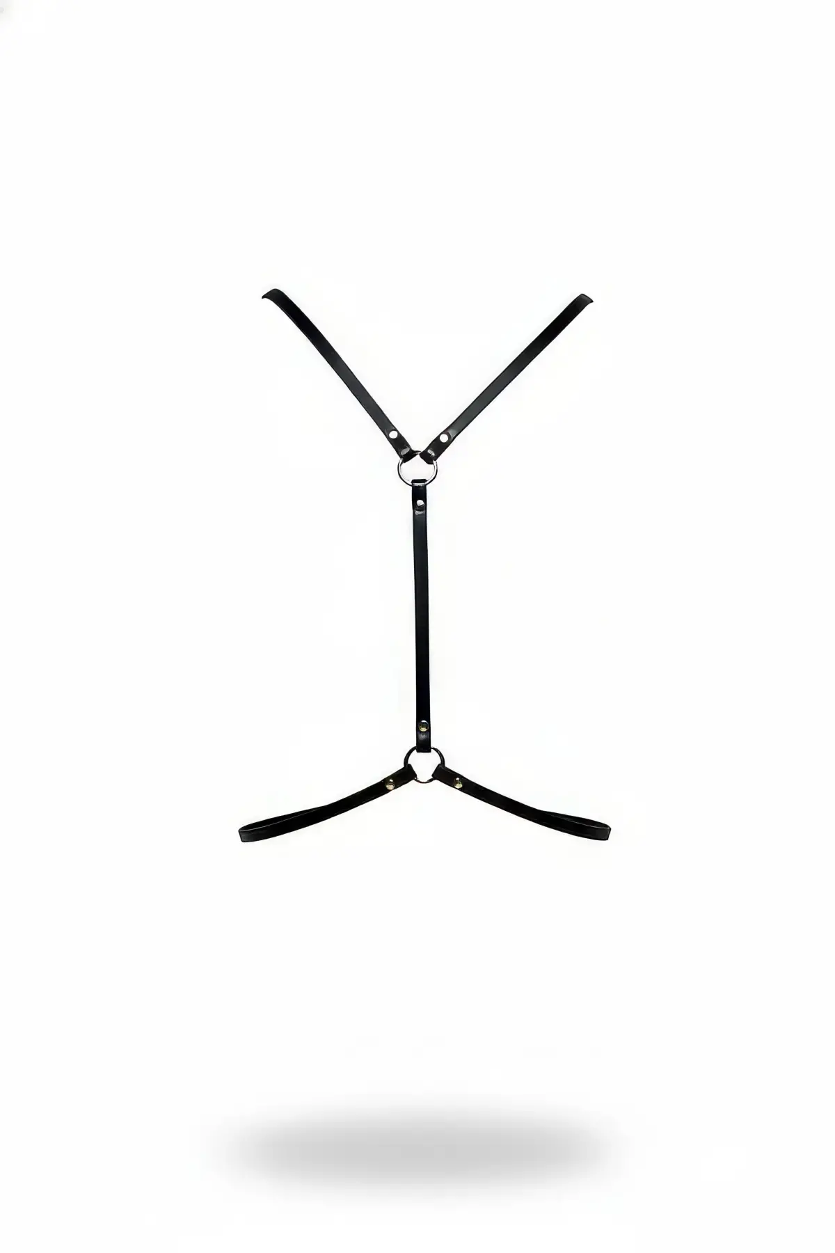 Siyah Kadın Kemer Deri Halka Detaylı Vücut Aksesuarı - Brf202