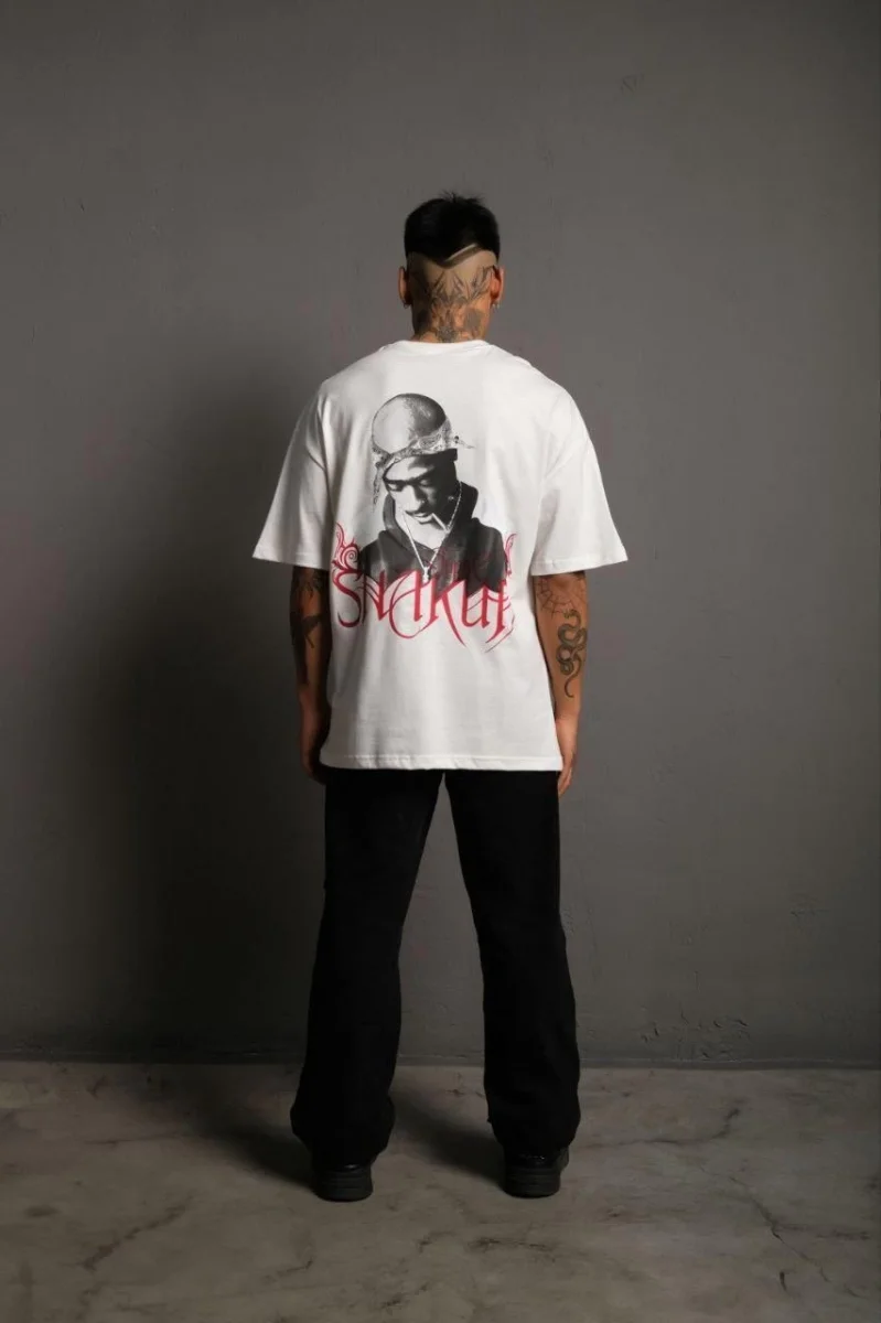 Orijinal :   Oversize Tişört –  Bisiklet Yaka, Ön  Arka Baskılı, Streetwear Tarzı -