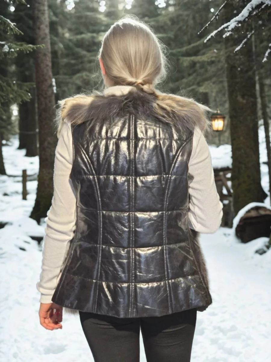 Kolsuz Fermuarlı Yelek - Siyah -