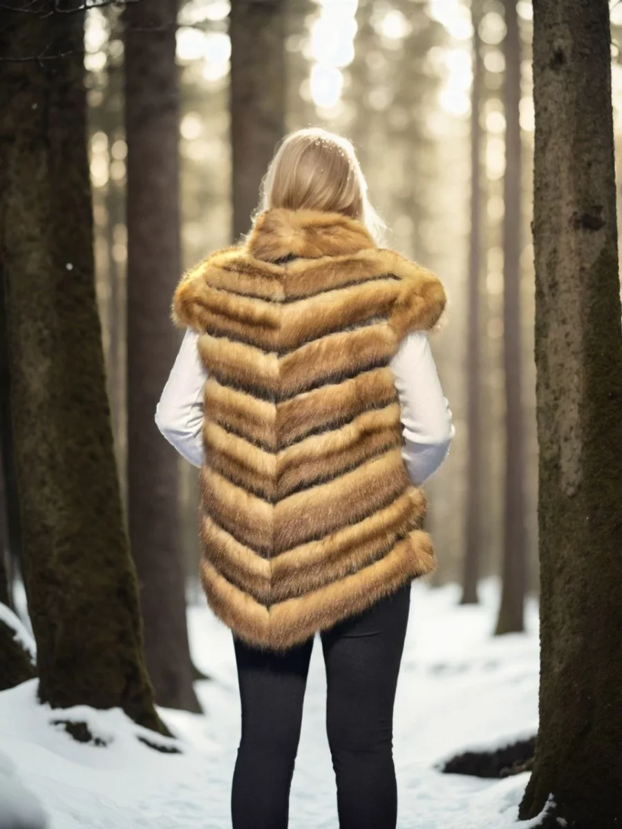 Kolsuz Hakiki Kürk - Kahve -