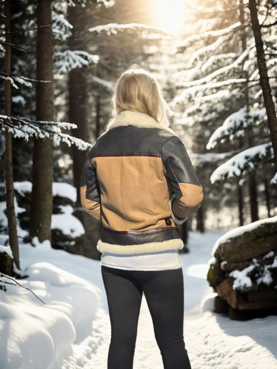 Uzun Kollu Yakalı Hakiki Kürk - Kahve -