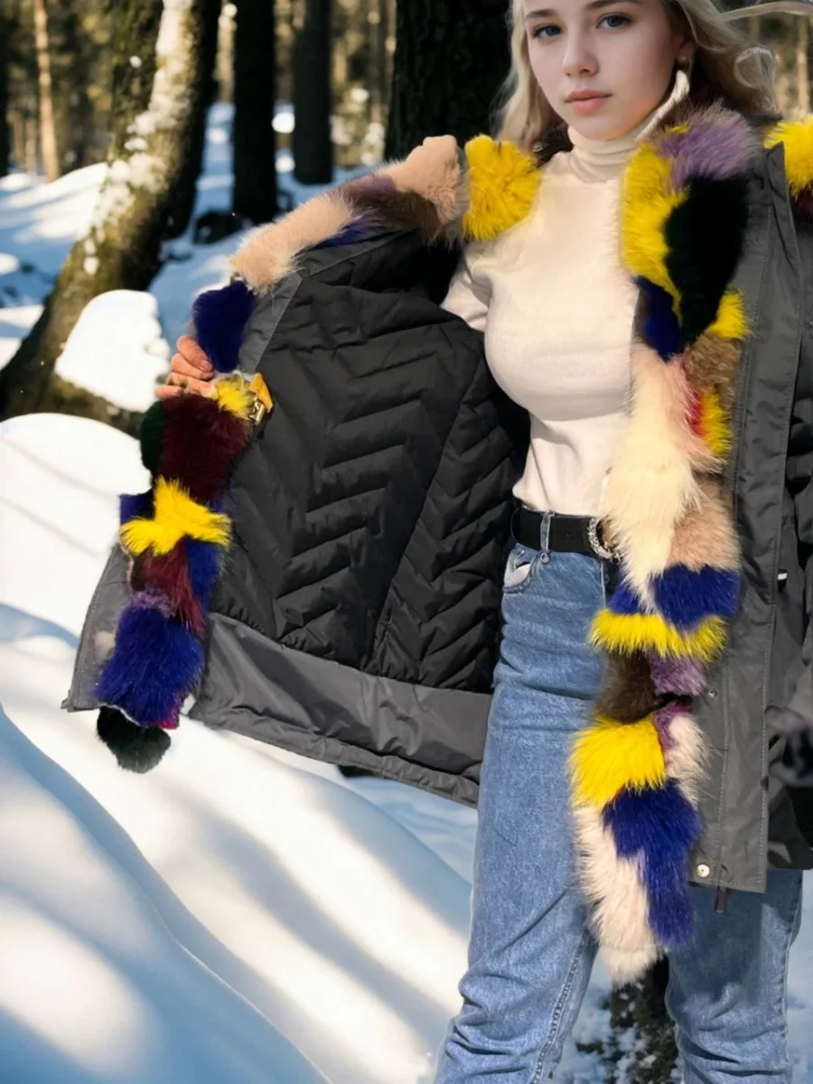 Su Geçirmez Kapüşonlu Mont - Füme -