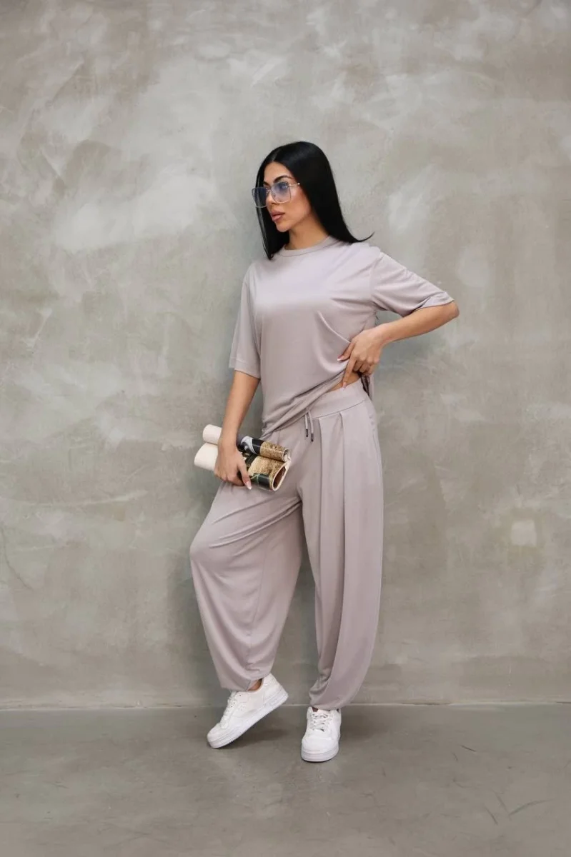 Osy Modal Yumuşak Dokulu Kumaş Eşofman Takımı - Gri -