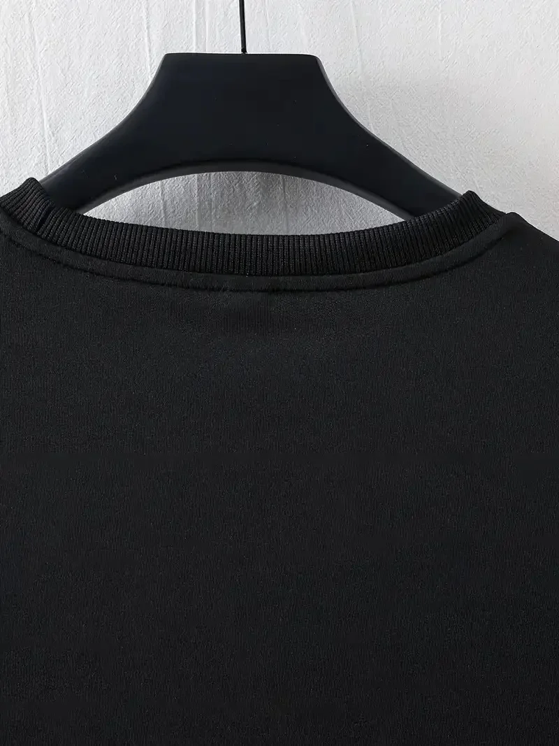 LB Ön Arka Baskılı Oversize Bisiklet Yaka Yazlık T-shirt - Siyah -