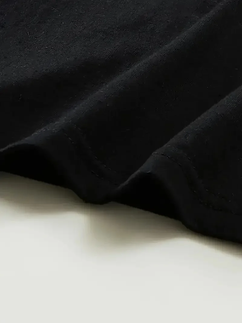 Hafif   Günlük T-Shirt Eğlenceli Karikatür Ayı ve "Umrumda Değil" Baskı  Siyah -