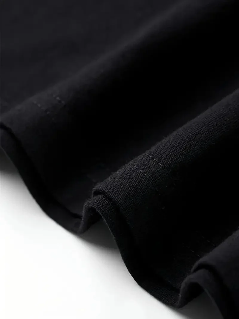 Rahat Bisiklet Yaka Tişört, Yaratıcı Karikatür Baskı Siyah -