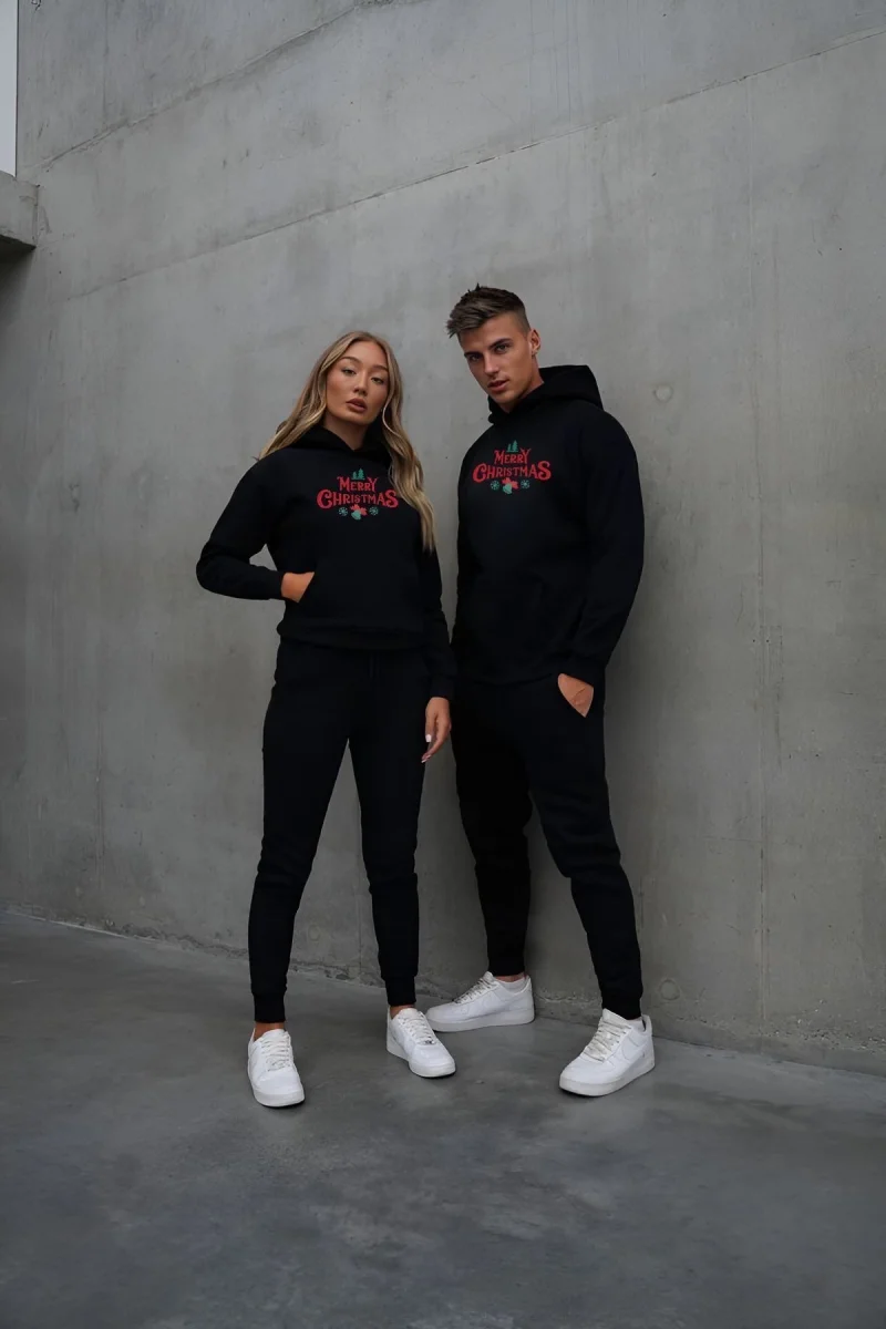 Merry Chrıstmas Sweatshirt  Hodie - Siyah -
