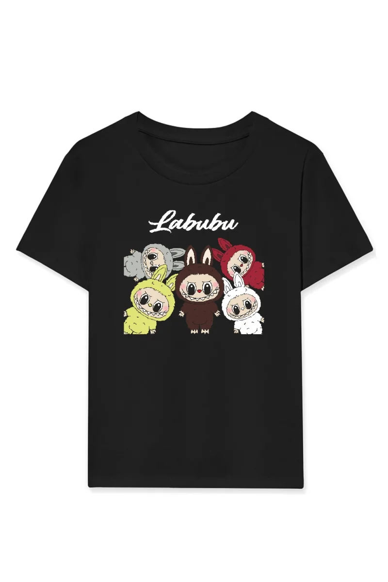 Labubu   Baskılı T-Shirt - Siyah -